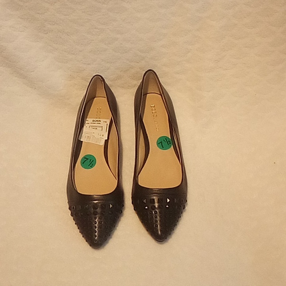 BCBG Black Flat with Studded Toe 7.5